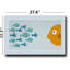 «Fish Family Ocean Kids», art mural en toile de pin - 27,6 po x 17,7 po