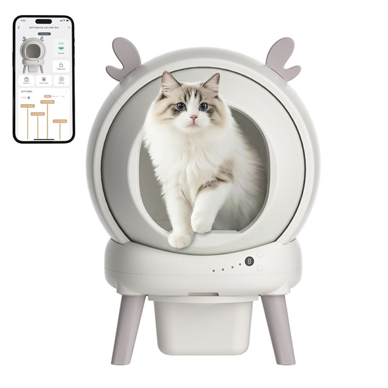 Polyethylene Plastic Self-Cleaning Litter Box