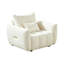 Fauteuil une place en tissu Teddy, fauteuil d'appoint moderne rembourré avec 1 coussin pour salon ou chambre à coucher