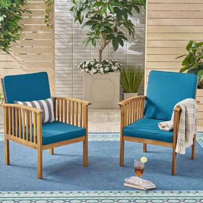 Paire de fauteuils club d'extérieur en bois - confortable pour de longues heures de 2 et attrayant