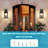 2 - Light 20"h Black Iron & Tempered Glass  Outdoor Wall Lantern