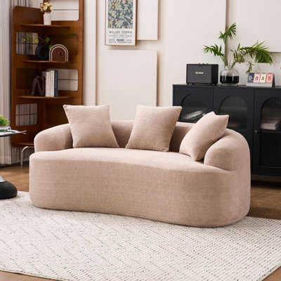 65" Chenille Curved Sofa