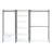 Cox Modular Wide Closet System, 3 Hanging Rods, 8 Shelves, Black Metal