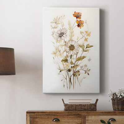 Vintage Floral Print CCXXXV -Gallery Wrapped Cavas