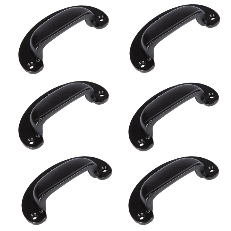 Hammer & Tongs - Wide Lipped Cabinet Cup Handle - W95mm x H40mm - Black