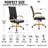 Humairaa Leather Office Chair – Executive Task Chair with Swivel, Adjustable Height & Gold Base for Home Office or Conference Room-325982891