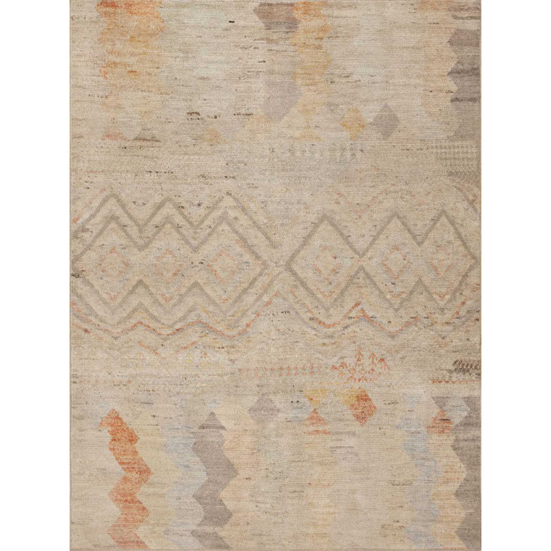 Nazmiyal Collection One-of-a-Kind 4'11" X 6'5" New Age Area Rug Cream/Brown/Orange/Gray