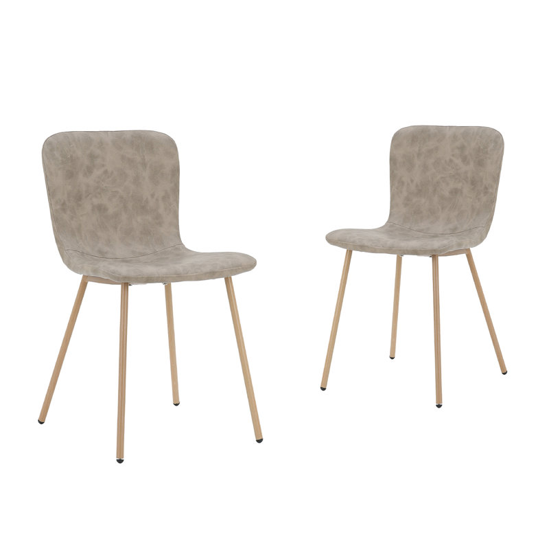 Mose Upholstered Dining Chair x4, Brown, 2