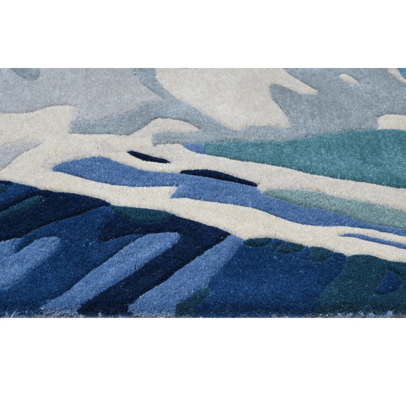Tapis en laine touffeté à la main Booska, Tapis de couloir 2 pi 6 po x 7 pi 6 po