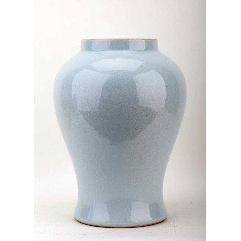 Handmade Porcelain China Jar, Light Blue, 18" H x 9.5" W x 9.5" D