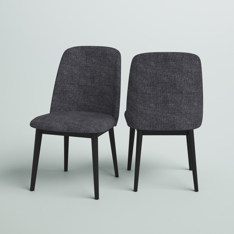 Chaise parsons rembourrée, Noir, Gris anthracite