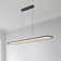 1- Light Modern LED Chandelier Matte Black Dimmable Linear Pendant Light with Remote