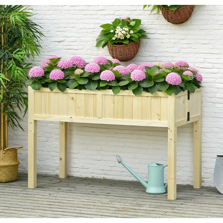 Jardinière surélevée avec jardin