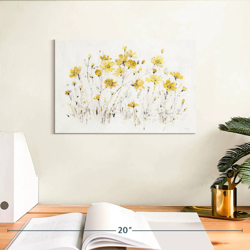 Harnek fleurs sauvages jaune vif, H 8 po x l 12 po