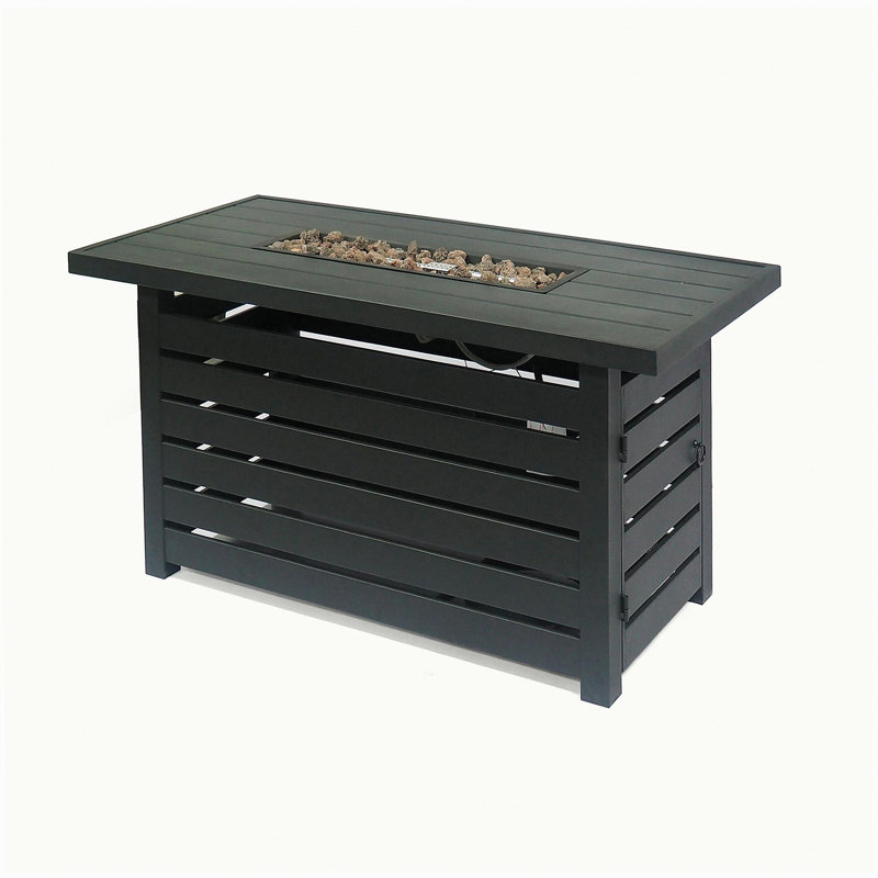 Rectangular Iron Fire Pit - 30,000BTU - Built-in Lid