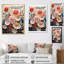 Fleurs de corail abstraites rouges et blanches - reproduction sur toile-22913993-22913996