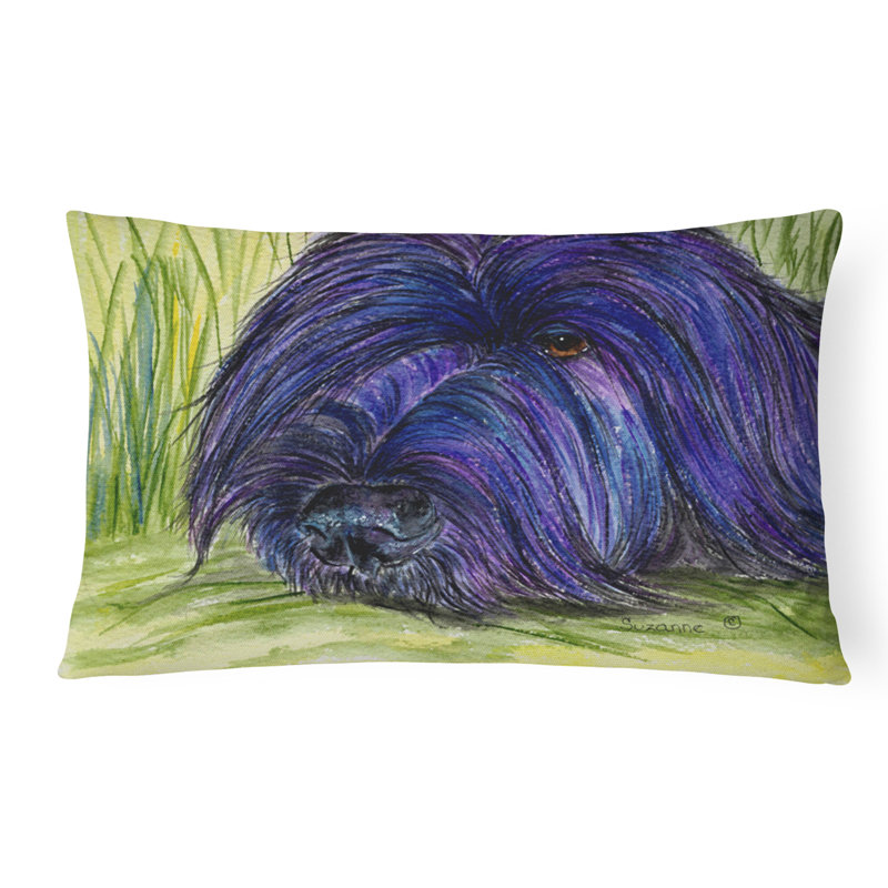 Briard Outdoor Reversible Throw Pillow