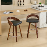 Riggan Faux Leather Upholstered Swivel Bar Stools