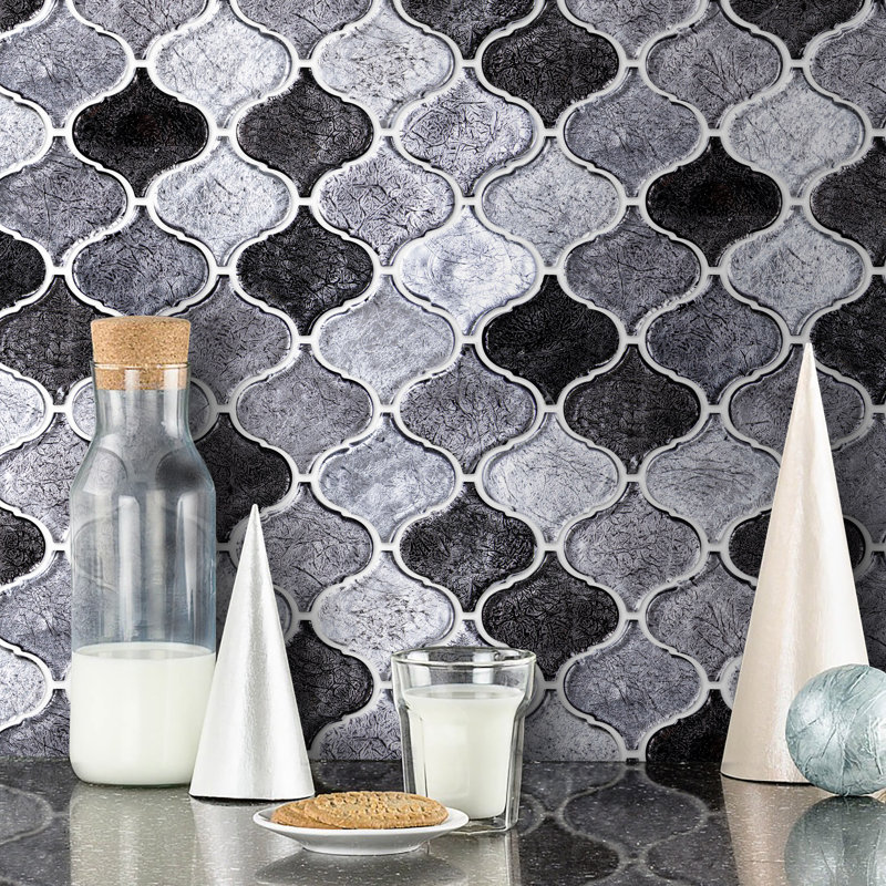 Carreau de mosaïque en métal 3 po x 3 po, Gris