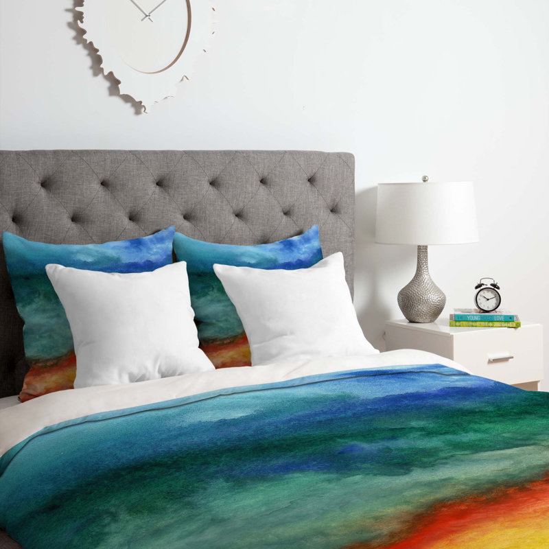 Jacqueline Maldonado Polyester Abstract Duvet Cover, Queen Duvet Cover + 2 Standard Shams