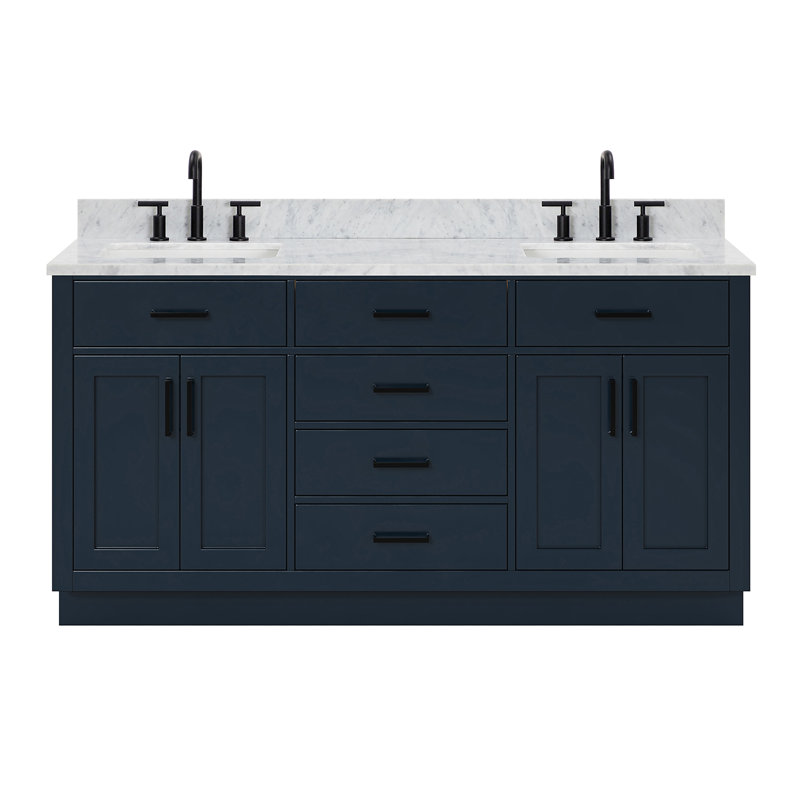 67 in. Double Vanity, Rectangular, Midnight Blue, 67"