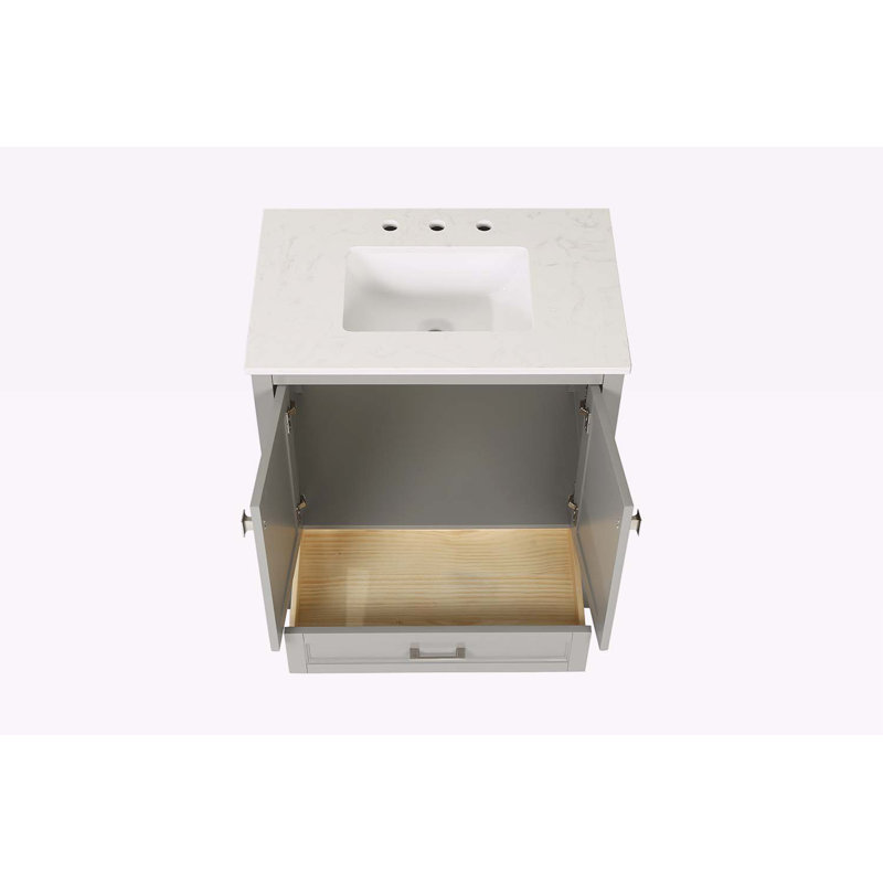 Meuble-lavabo 30 po avec lavabo, Gris