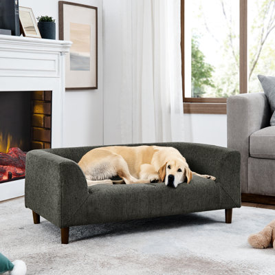 Dark Grey Pet For Medium & Large Dogs, Modern Style With Soft And Supportive Cushion Dog Comfort In Grey, Breathable Elastic Padding