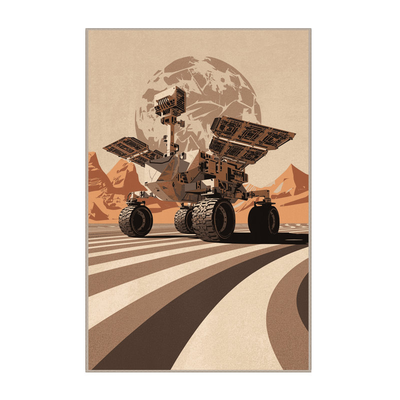 Tapis lavable à la machine pour véhicules et transport Mars Exploration Rover - beige, 2 x 5