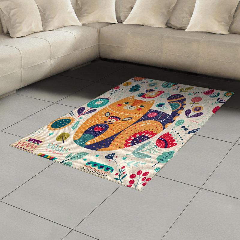 Paisley High Density Long Fiber Poly Threads Decorative Area Rug Carpet, Rectangle 4' x 5'8"