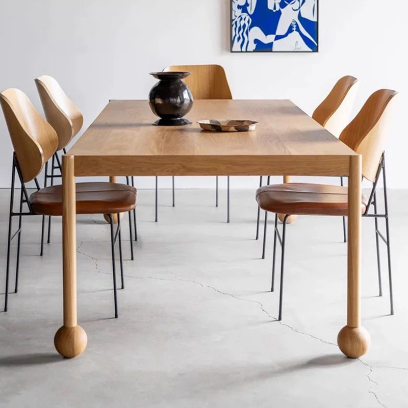 Table de salle à manger en bois massif au design simple et moderne, H 29,52 po x L 62,99 po x l 31,49 po