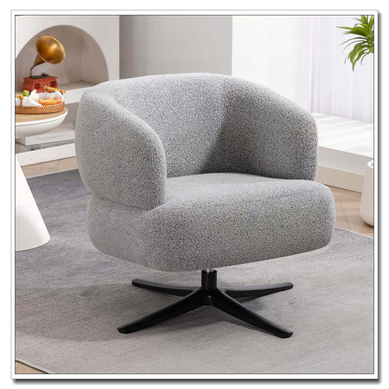 Chaise d'appoint pivotante rembourrée, Gris antique