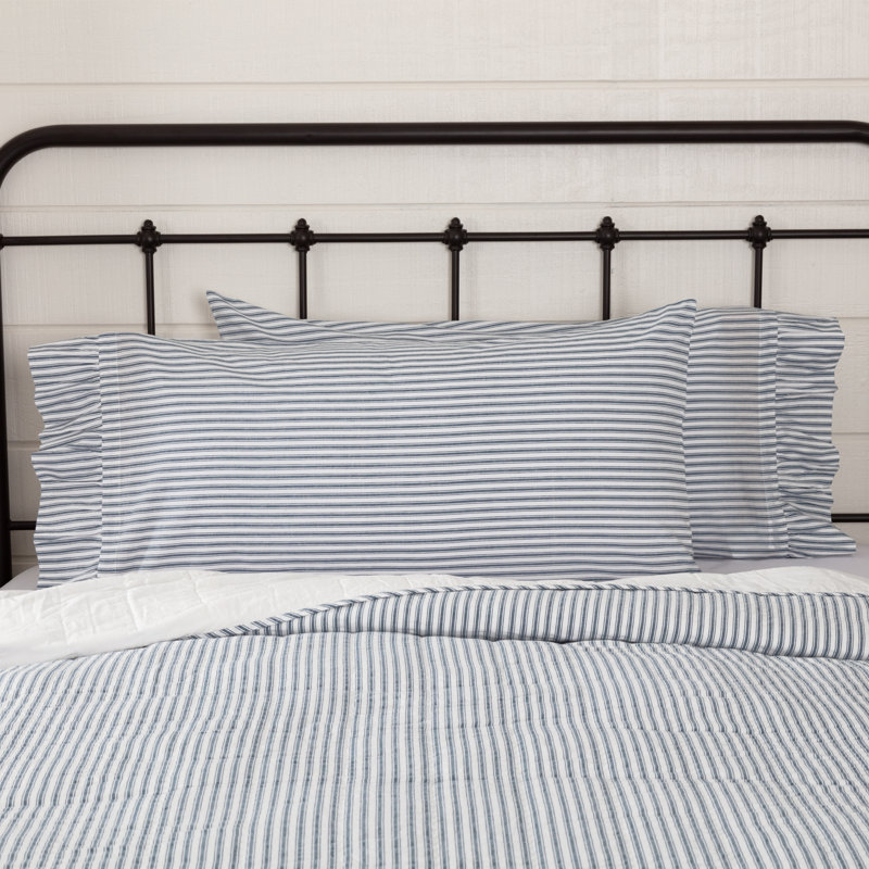 Taie d'oreiller 100% coton Faust, Bleu, Très grand