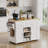 Extendable Kitchen Island With Power Outlet, Rolling Mobile Kitchen Cart With Storage | Includes Drawers, Cabinet, Spice Rack, Towel Rack, Locking Casters