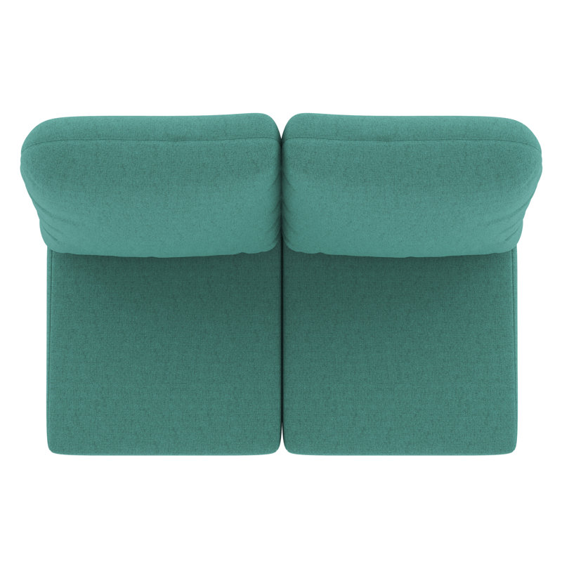 Amala Sunbrella® Indoor/Outdoor Loveseat Cushion, Cast Breeze Sunbrella® Plainweave