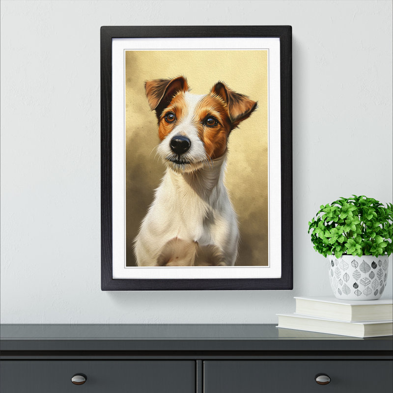 Jack Russell Realism - Framed Print, 46cm H x 34cm W x 2cm D, Black Framed