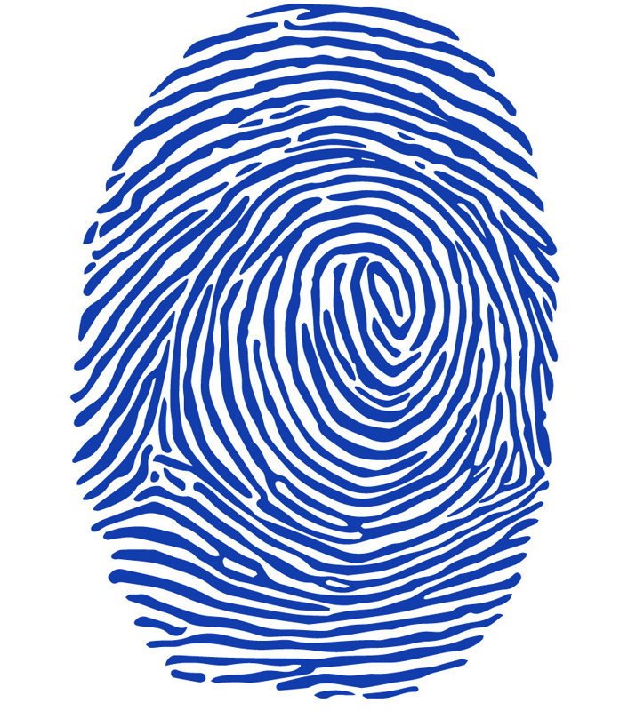 Décalcomanie murale à empreinte digitale, H 21 po x l 15 po x P 0,01 po, Bleu foncé