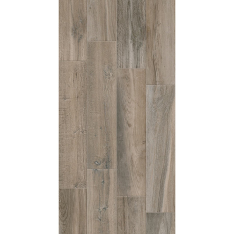 Bungalow 9" x 40" Porcelain Wood Look Tile, Matte Dark Brown