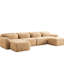 Canapé 4 places en forme de U sans armature, avec mousse haute résilience 32D, antidérapant, assise ergonomique, aucun assemblage requis, couleur kaki, idéal pour un usage domestique, base incluse.