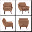 Chaise d'appoint contemporaine avec revêtement en chenille et pieds en bois massif-1770133815