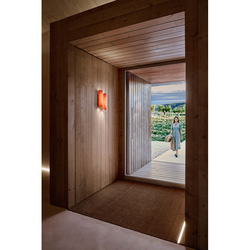 Black Note LED Wallchiere, Matte Black, Natural Cherry