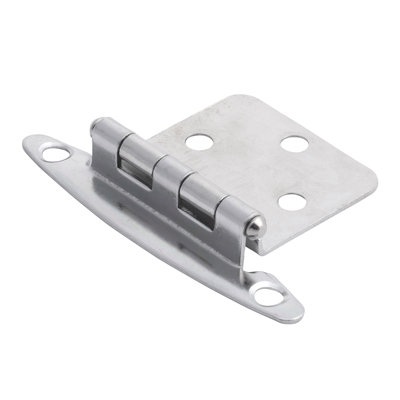 Surface Mount Variable overlay Face Frame Free Swinging - Chrome - Cabinet Door Hinges (Set of 10)   