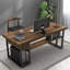 Bureau de direction rectangulaire en bois massif avec tiroirs Nut-brown-1032933568