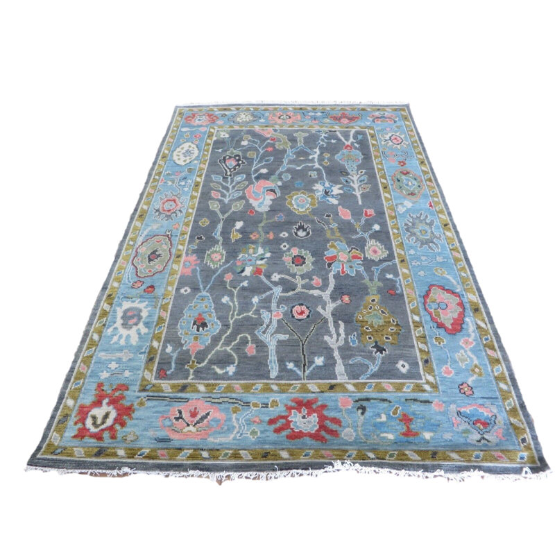 Tapis rectangulaire en laine 6 pi x 8 pi 11 po One-of-a-Kind Rectangle Elicio