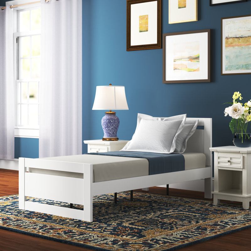 Lit plateforme Ayaan, Blanc, Double