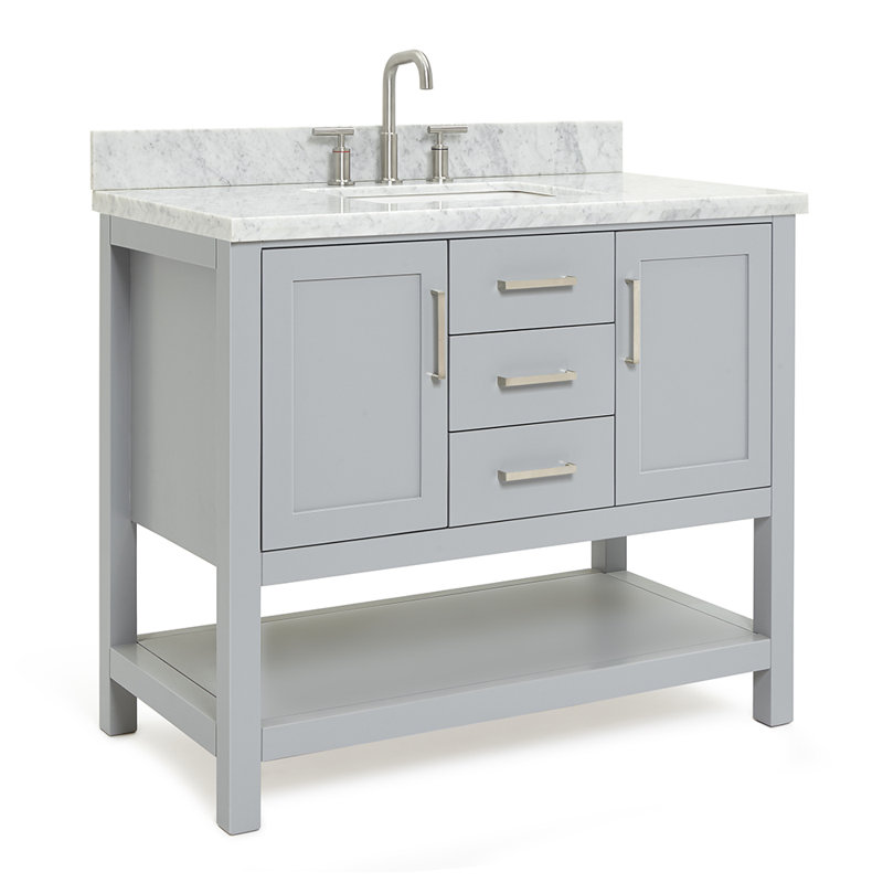 Ensemble de meuble-lavabo simple 43 po Abby, gris