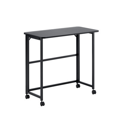 Foldable Desk, Small Home Office, 31.5 Inches, Black, Stable Design, Convenient Storage, Living Room Kitchen