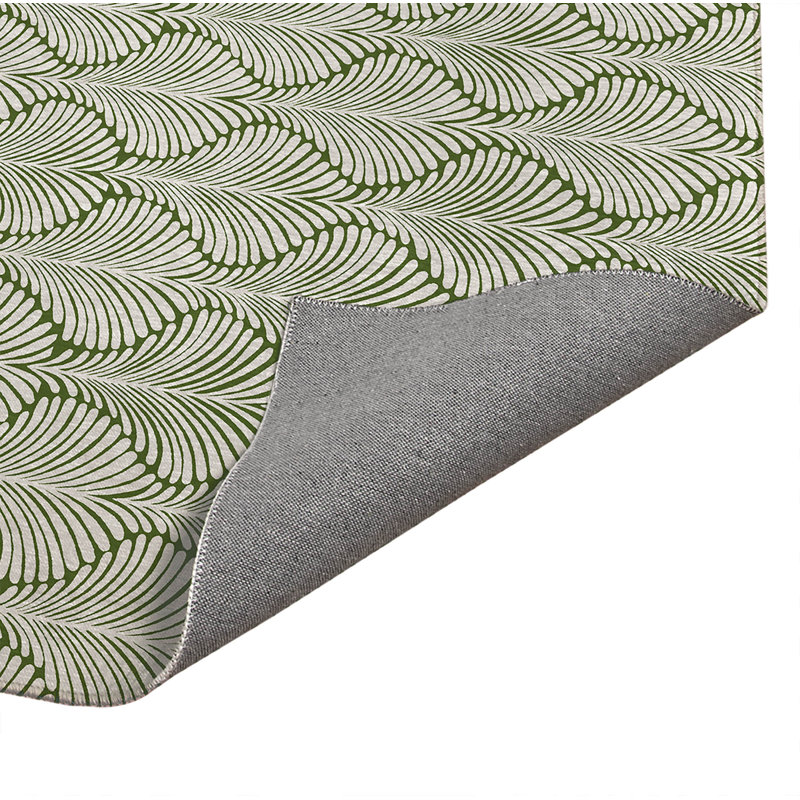 Elegant Palms Low Profile Kitchen Mat, Rectangle 4' x 6', Olive Green