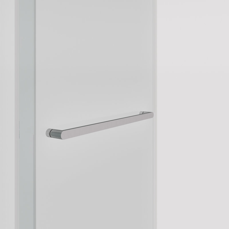 Oceanus 55"- 59" W x 76" H Double Sliding Frameless Shower Door with Easy Clean Glass, Brushed Nickel