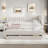Upholstered Daybed With Trundle, Three Drawers And Vertical Striped Design-870243475-870243470