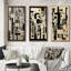 "Lithographie urbaine et sagesse noire I", 3 pièces sur toile-1284375016-1284375018